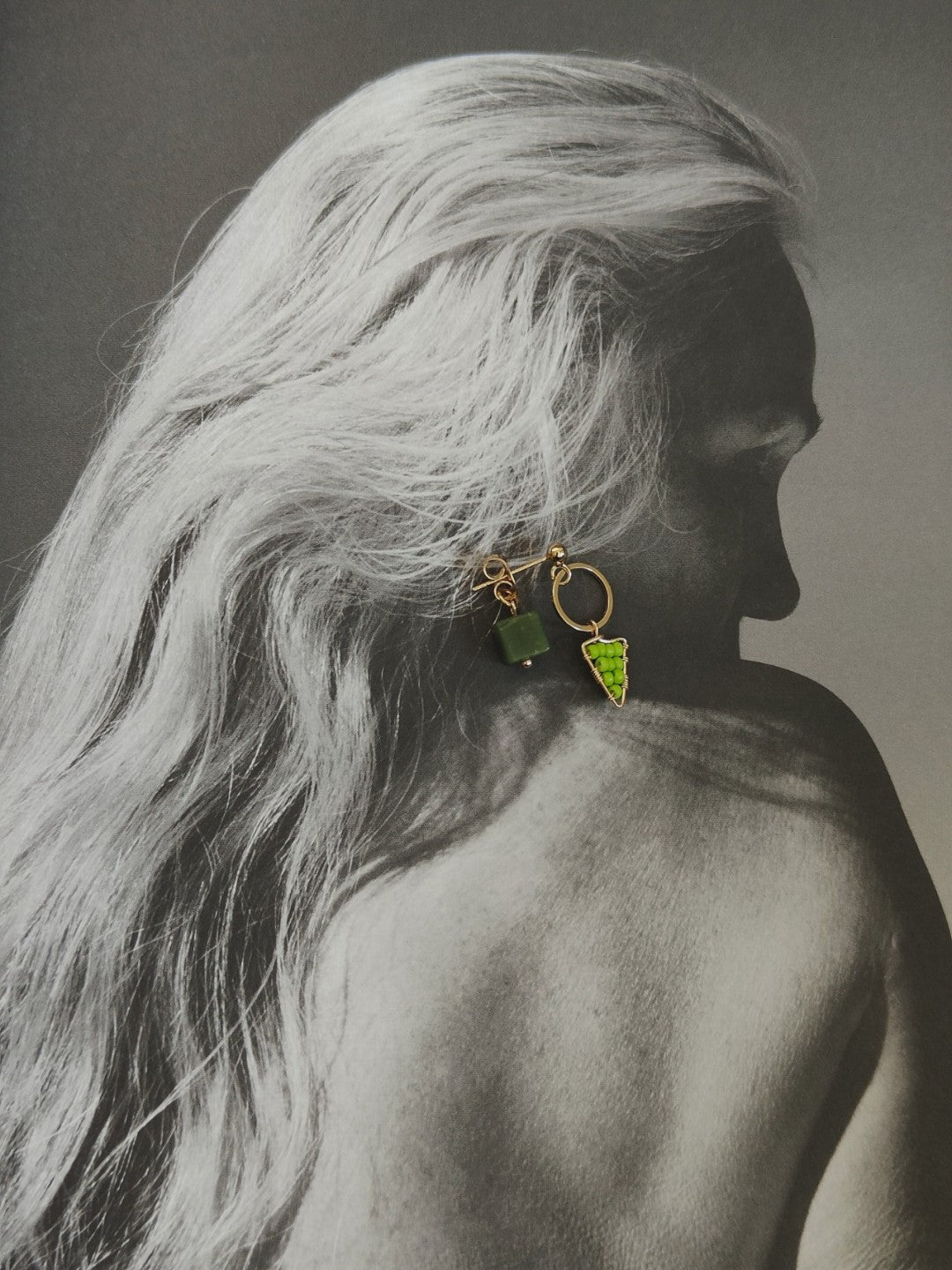 Natural Jade Green Triangle Earrings
