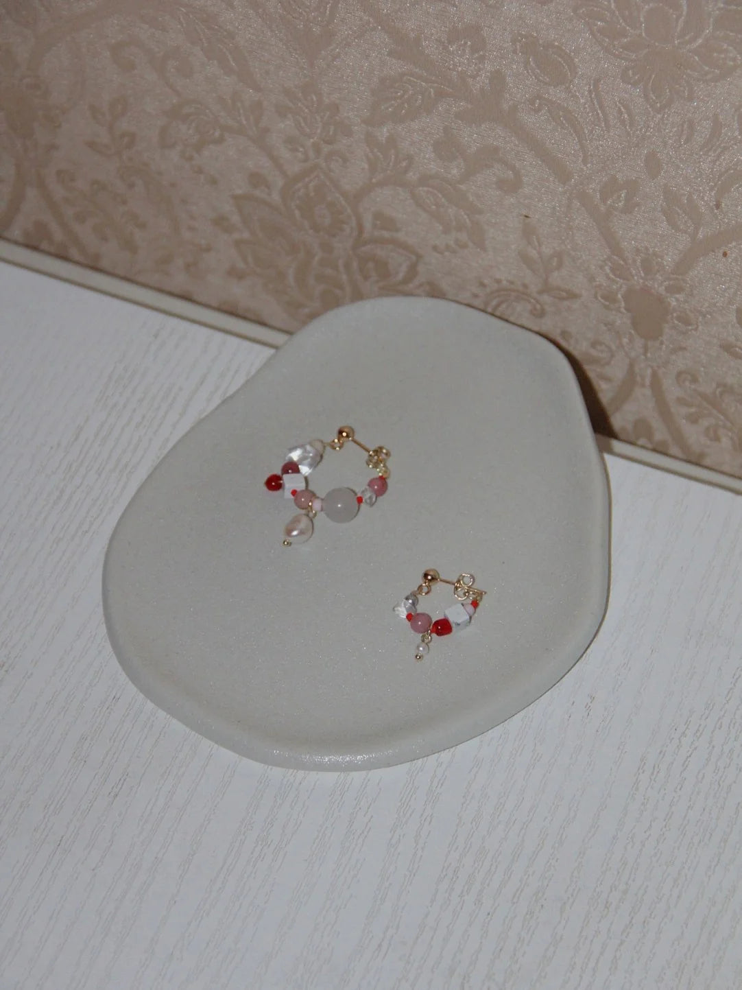 Pink Ballet Girl Asymmetrical Hoop Earrings