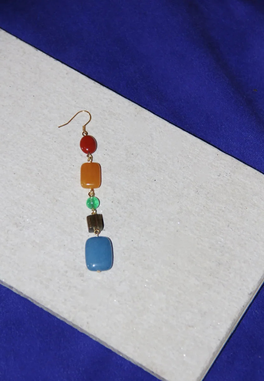 Natural Stone Rainbow Candy Drop Earrings