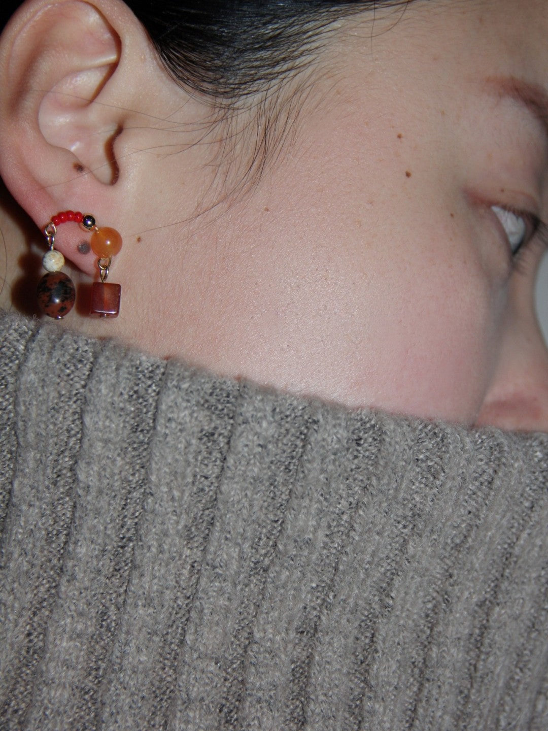 Cinnabar Red Palace Charm Earrings