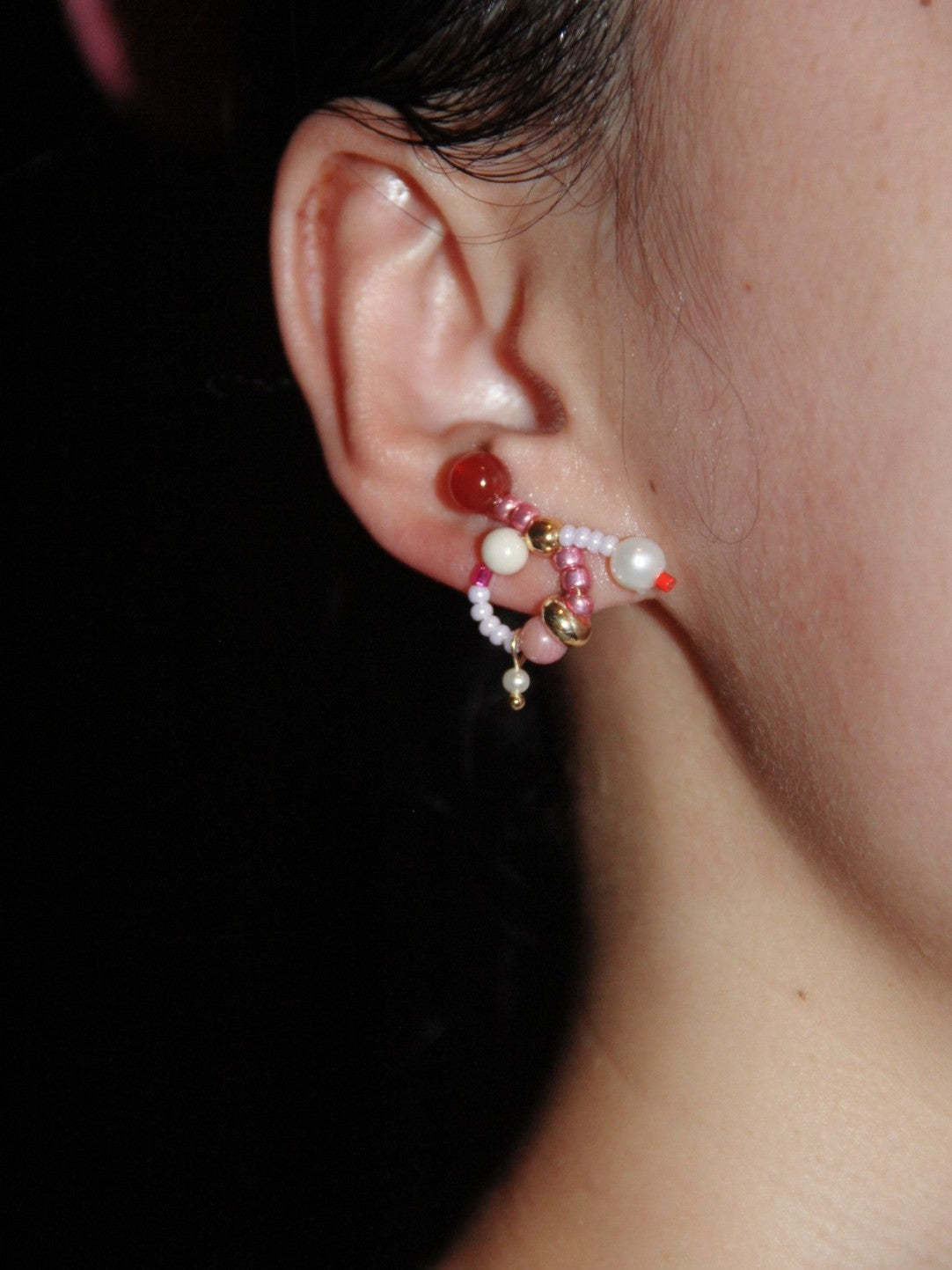 Sweet Natural Stone Twisted Beaded Earrings