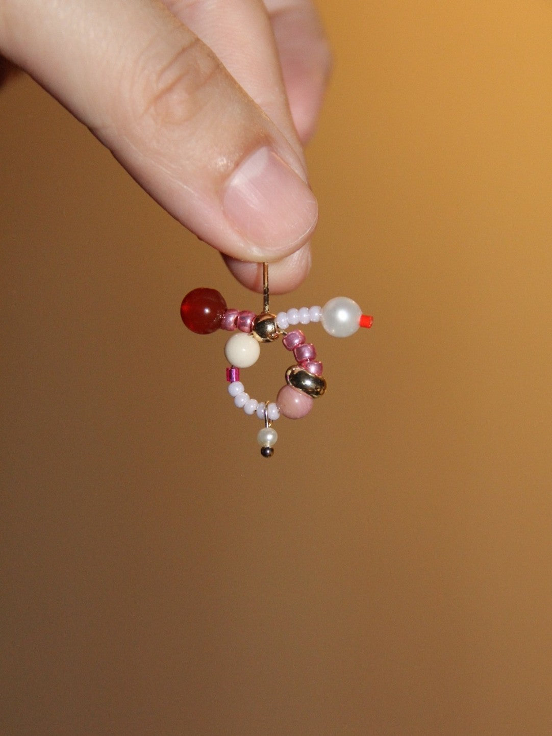 Sweet Natural Stone Twisted Beaded Earrings