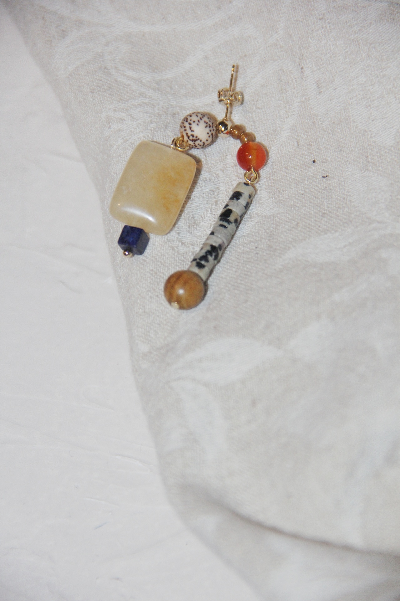 Agate Bodhi Seeds Beaded Earrings