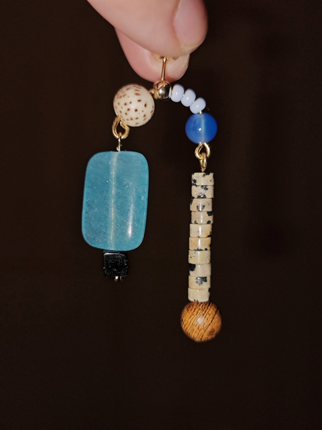 Agate Bodhi Seeds Beaded Earrings
