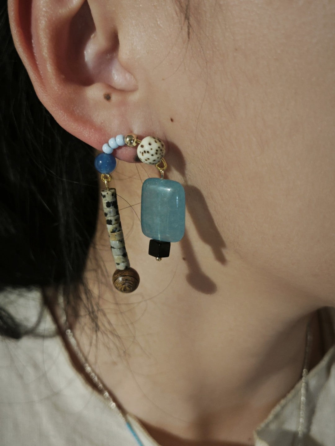 Agate Bodhi Seeds Beaded Earrings