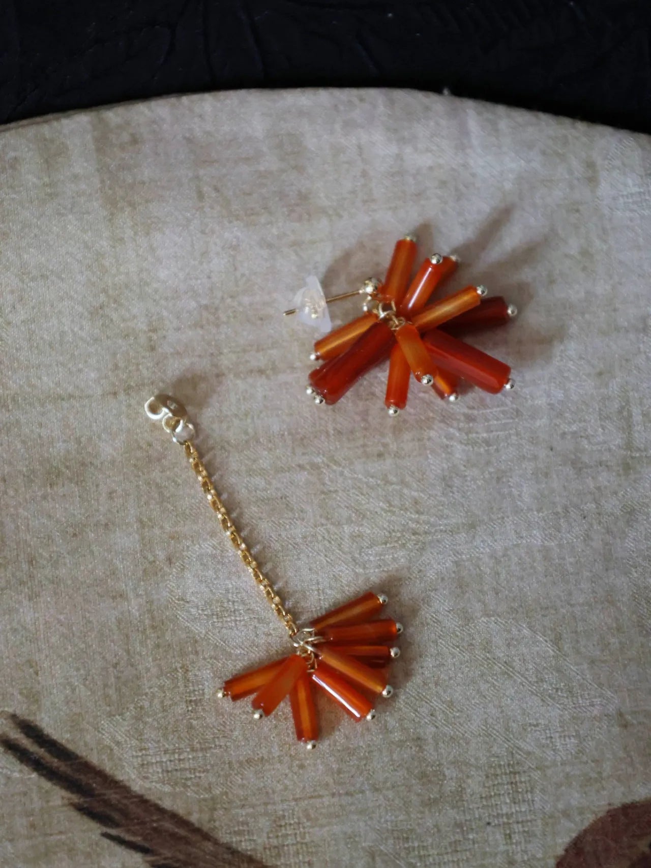 Red Firecrackers Beaded Earrings