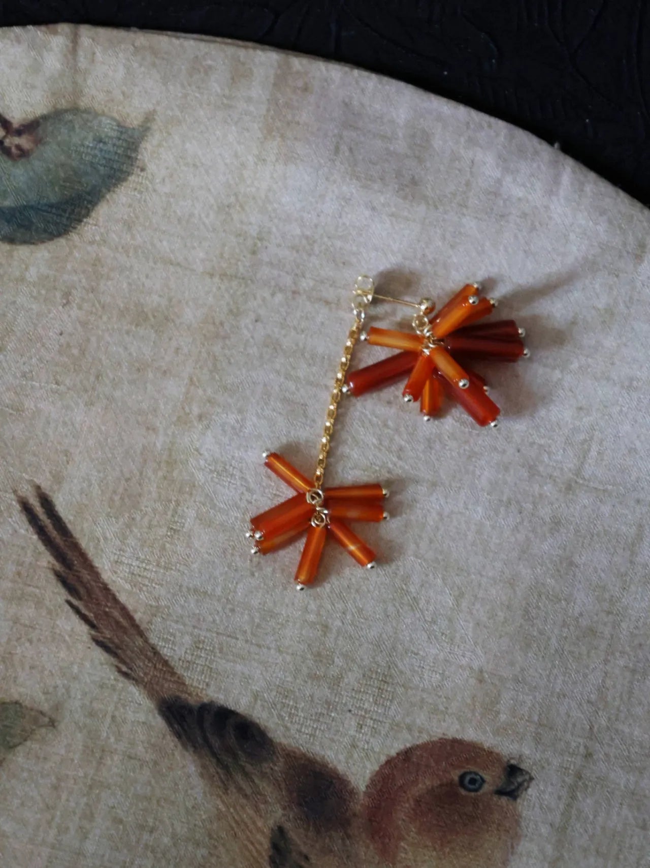 Red Firecrackers Beaded Earrings