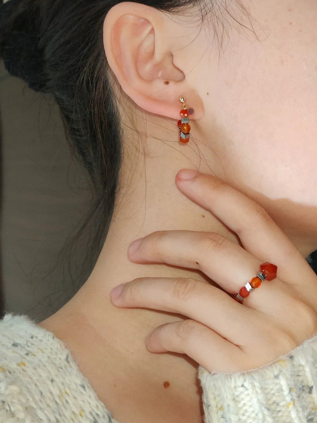 Scarlet & Steel Geometric Earrings
