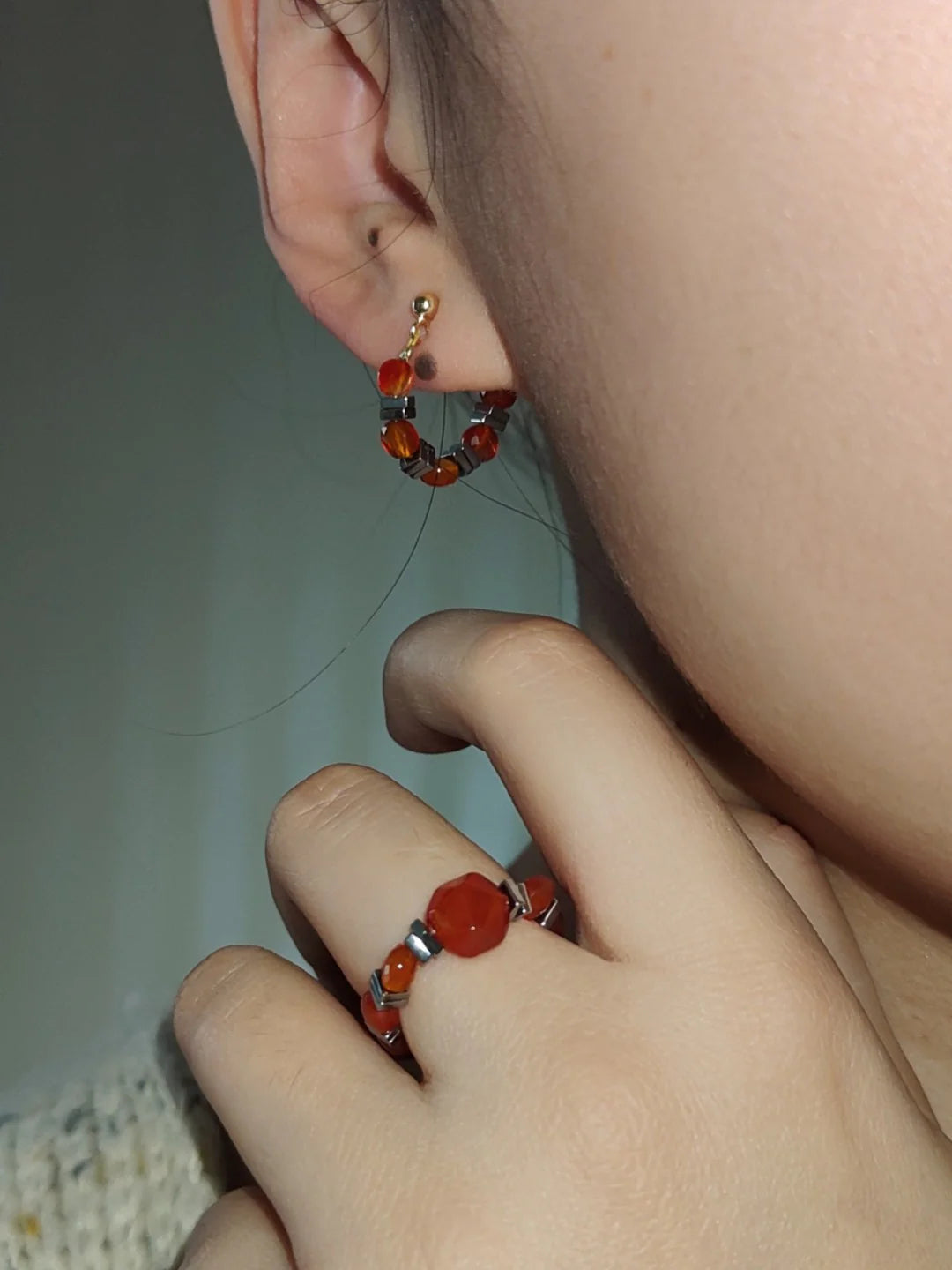 Scarlet & Steel Geometric Earrings