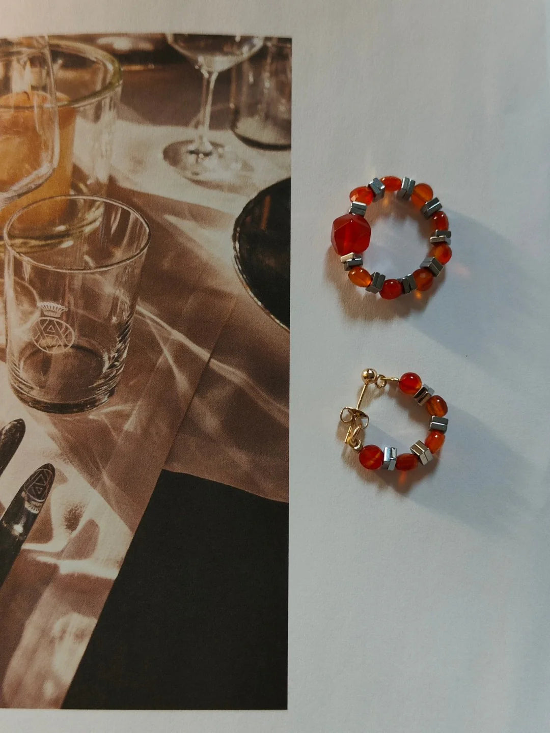 Scarlet & Steel Geometric Earrings