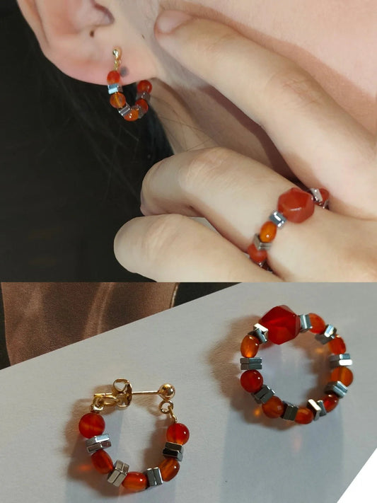 Scarlet & Steel Geometric Earrings