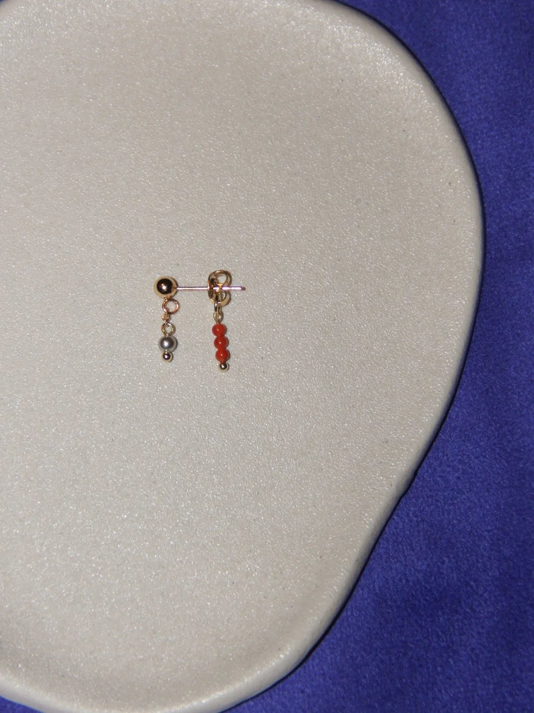 Red Agate Mini Beaded Earrings