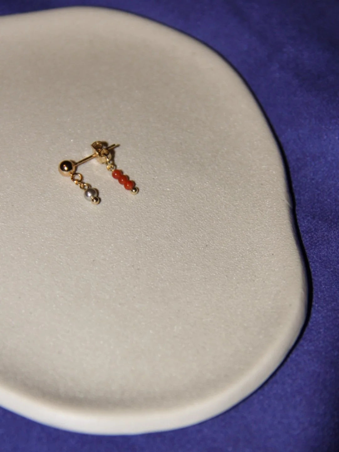 Red Agate Mini Beaded Earrings