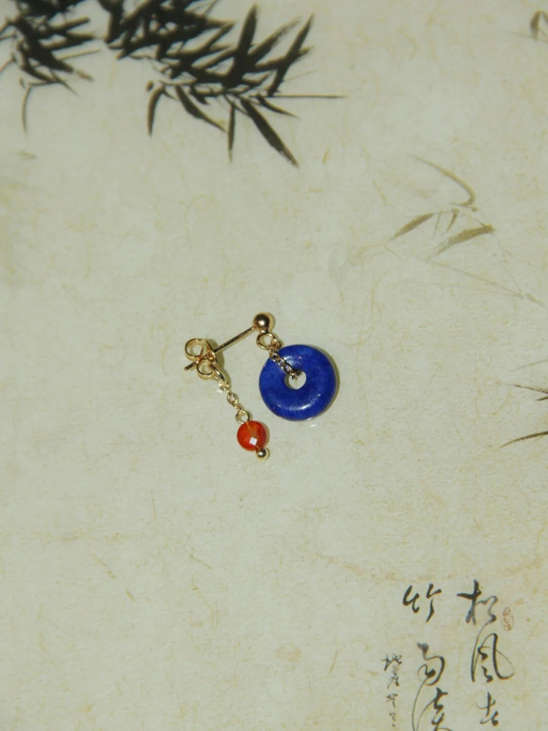 Lapis Lazuli Peace Buckle  Agate Earrings