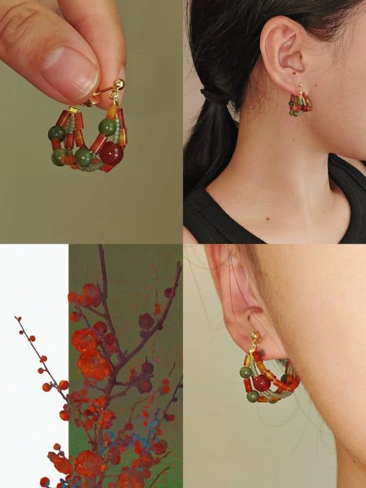 Spice Garden Beaded Hoop Earrings