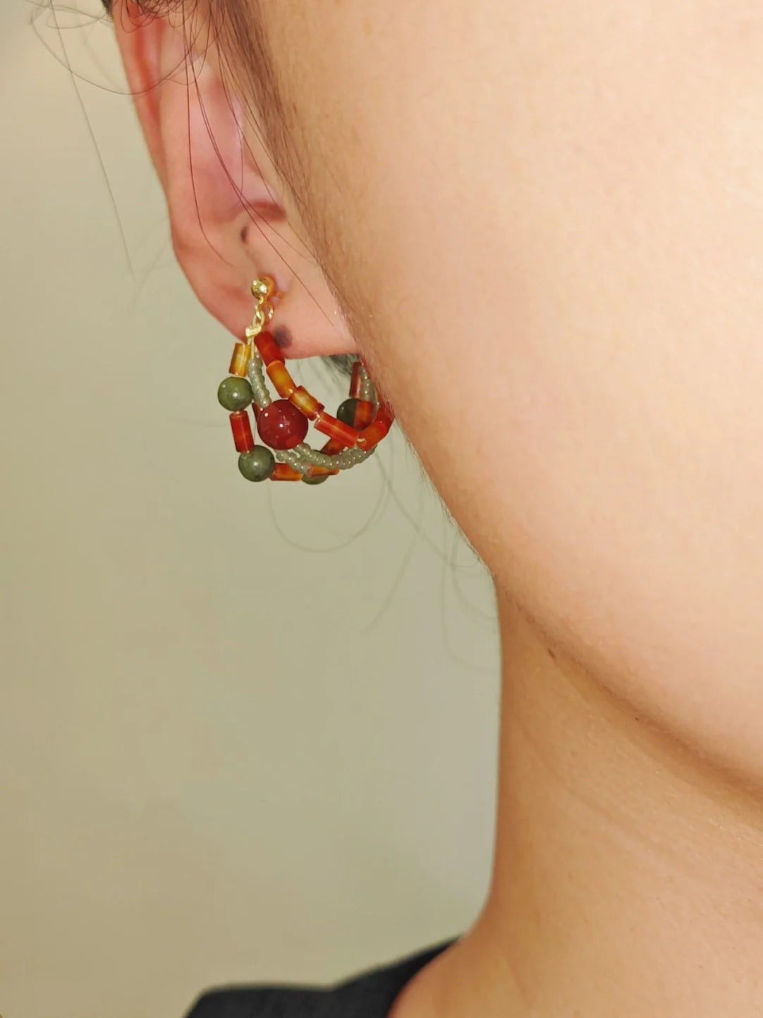 Spice Garden Beaded Hoop Earrings