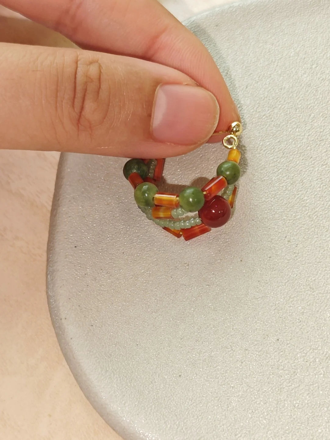 Spice Garden Beaded Hoop Earrings