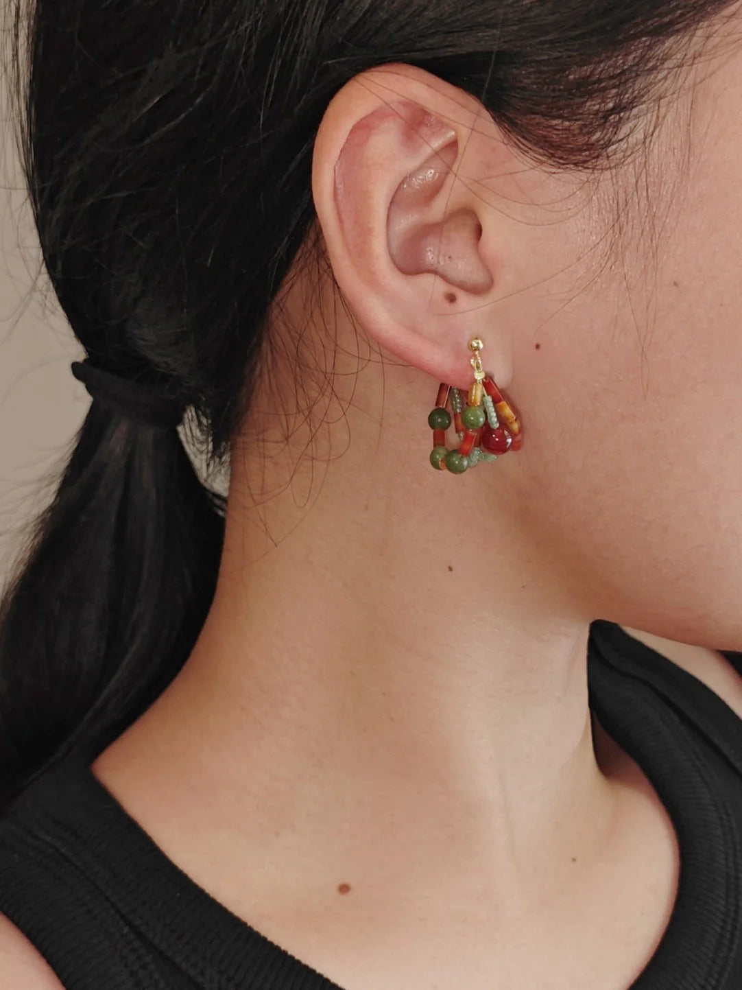 Spice Garden Beaded Hoop Earrings