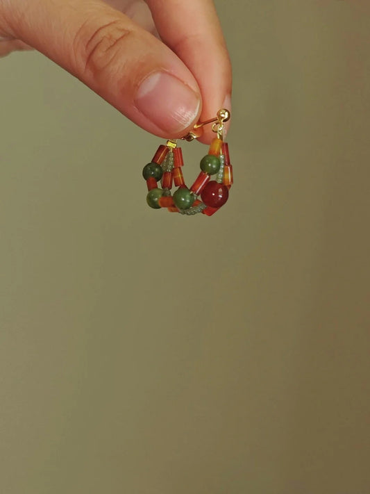Spice Garden Beaded Hoop Earrings