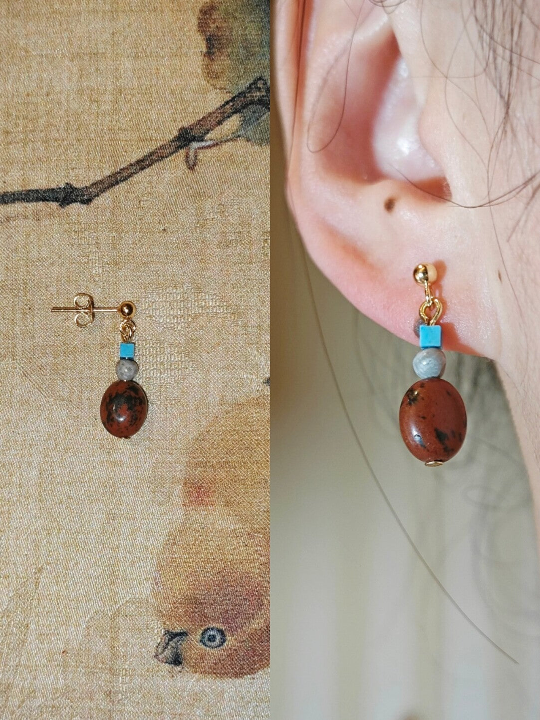 Heritage Red & Turquoise Drop Earrings