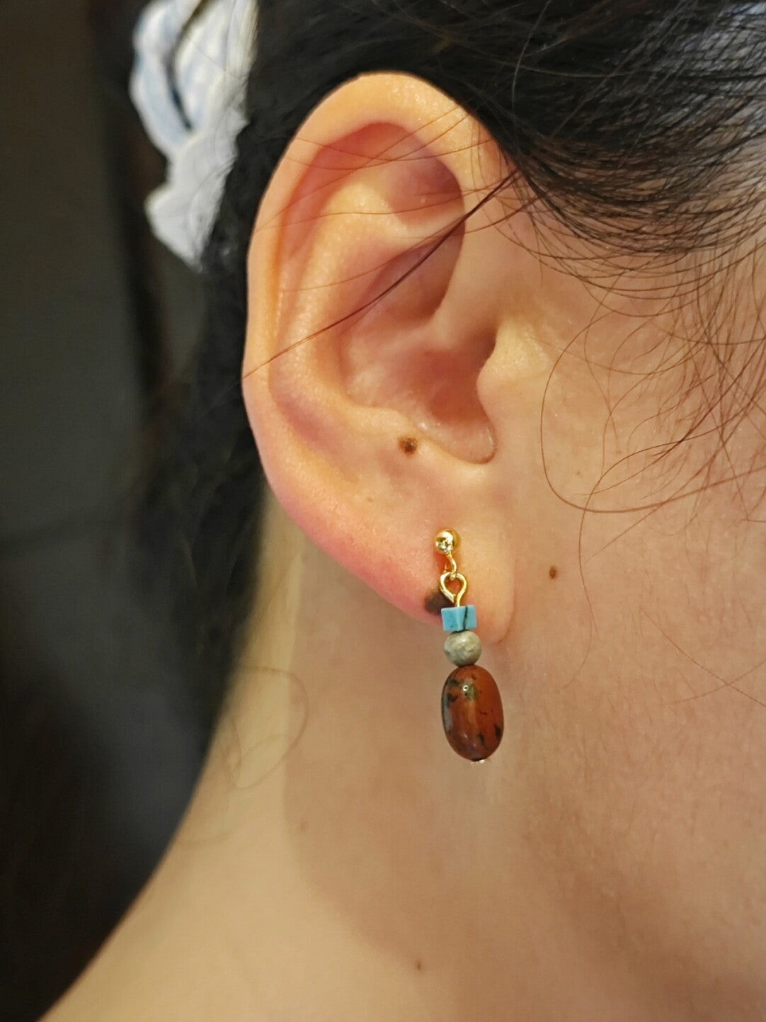 Heritage Red & Turquoise Drop Earrings