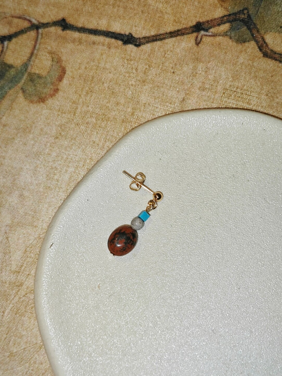 Heritage Red & Turquoise Drop Earrings