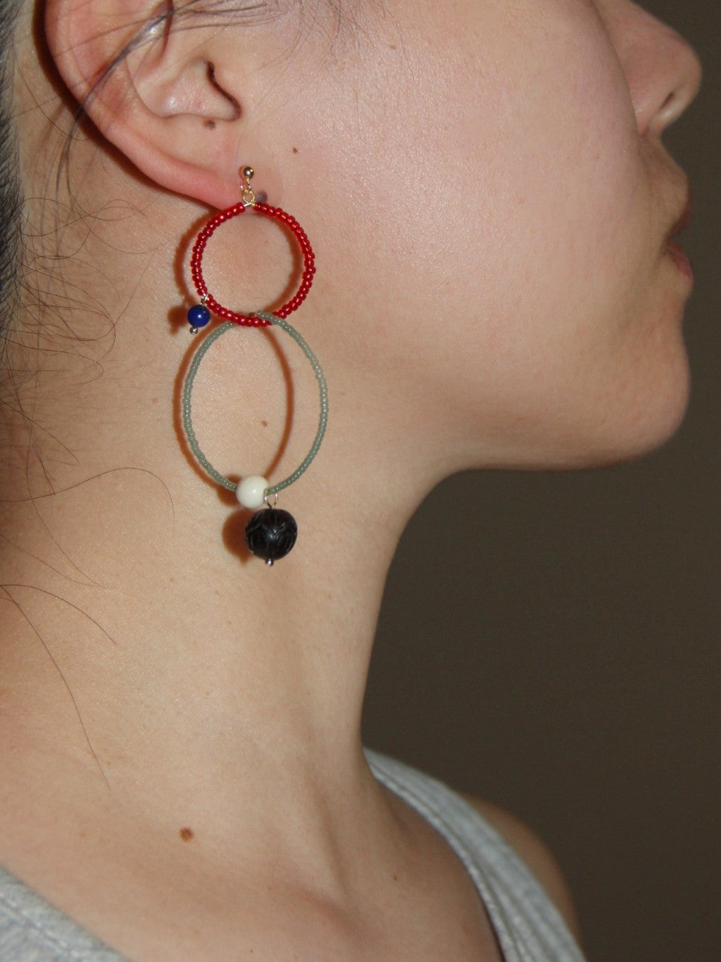 Oriental Grace Sandalwood Hoop Earrings