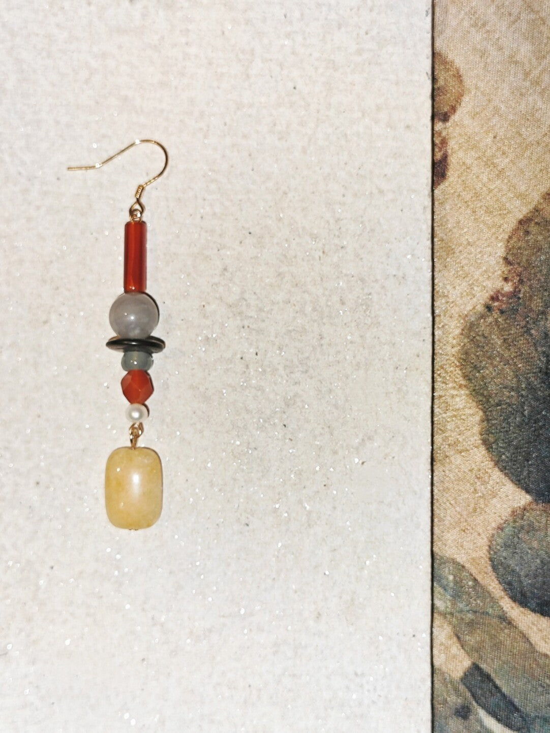 Radiant Yellow Chinoiserie Beaded Drop Earrings