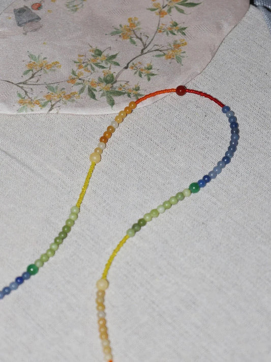 Handmade Rainbow Beaded Necklace