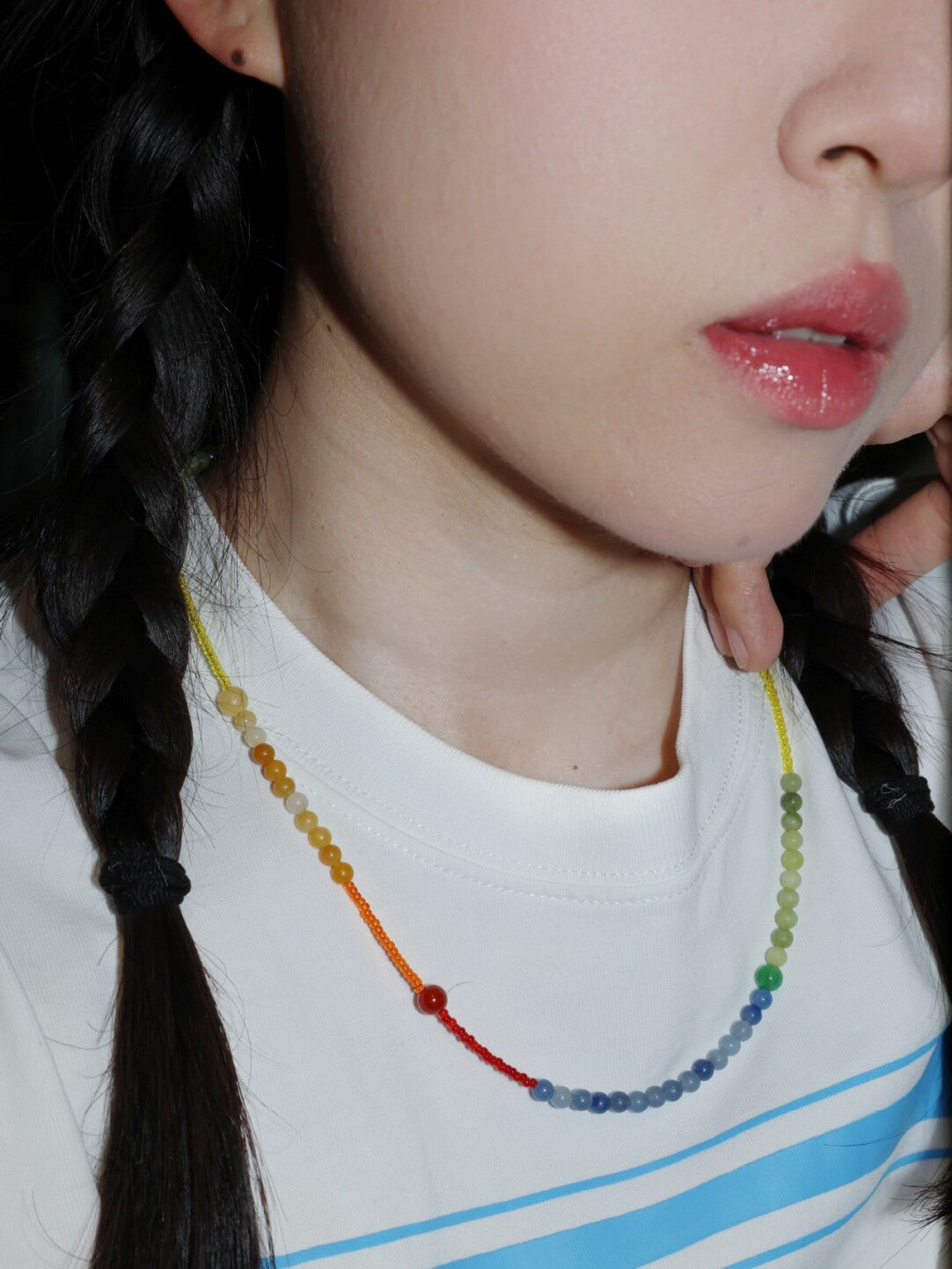 Handmade Rainbow Beaded Necklace