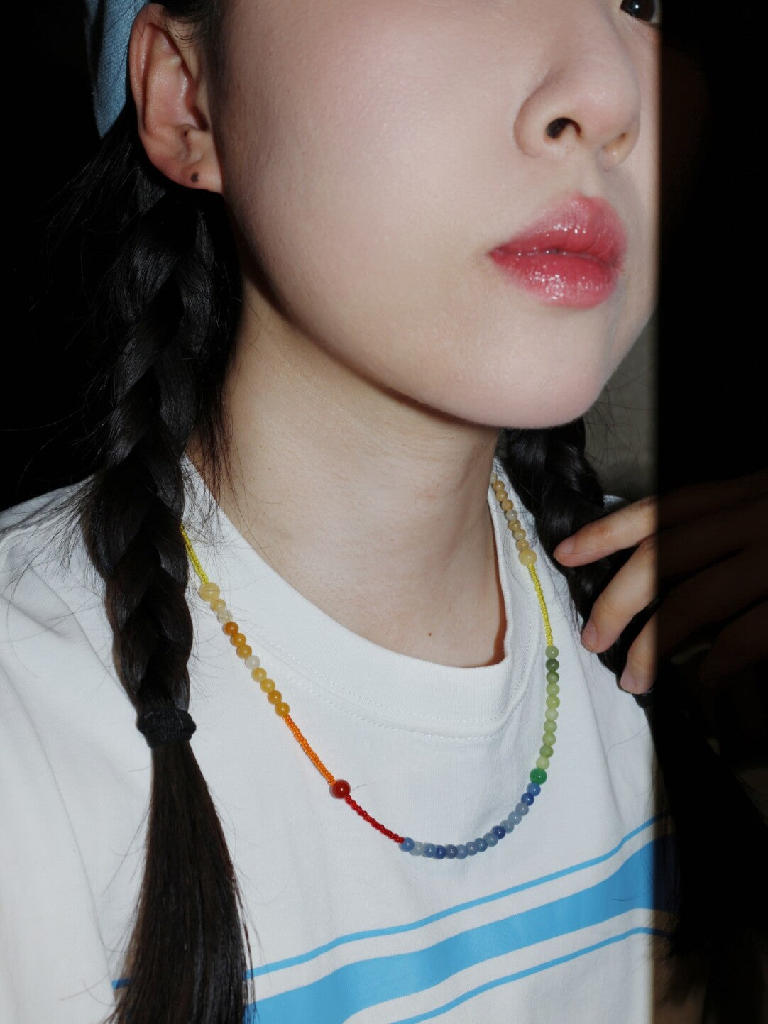 Handmade Rainbow Beaded Necklace