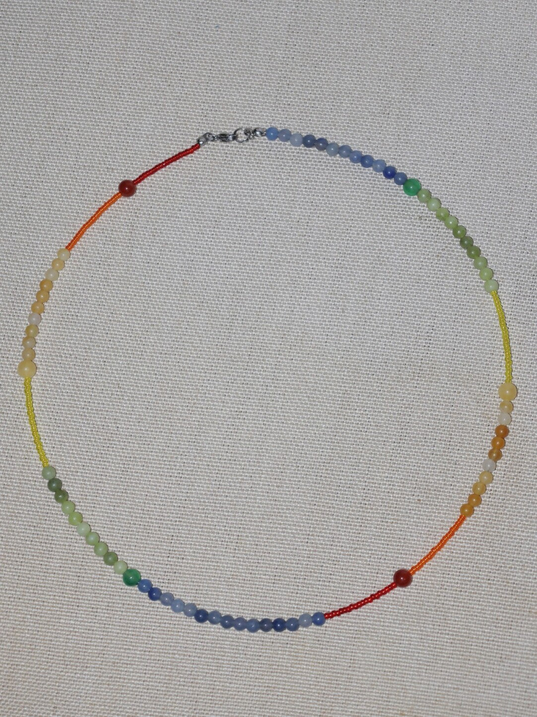 Handmade Rainbow Beaded Necklace